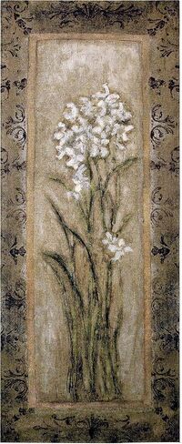 Paperwhite II بواسطة Mindeli | لوحة فنية جدارية منسوجة معلقة | لمبات النرجس الأبيض المتفتح | 100% قطن مقاس الولايات المتحدة الأمريكية 53x22 in Kuwait