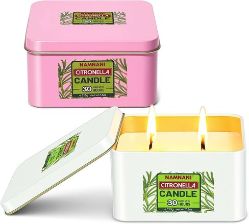 2 Packs Citronella Scented Candles 2 Wicks Soy Wax Indoor and Outdoor in Saudi Arabia