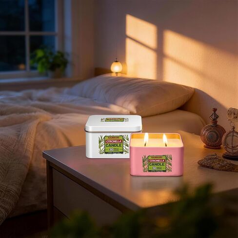 2 Packs Citronella Scented Candles 2 Wicks Soy Wax Indoor and Outdoor in Saudi Arabia