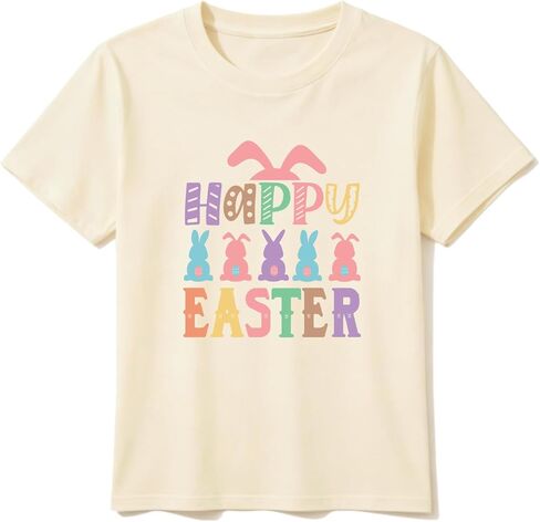 HELLO MEOW Easter Shirts for Boys, Girls & Kids: Cute Bunny, Truck and Egg Graphic Tee | Cotton Crewneck (2-7 Years) in Saudi Arabia