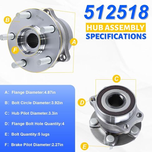 512518 Rear Wheel Bearing Hub Assembly with 5 Lug Compatible with Subaru XV Crosstrek 2013-2015,Fit for Subaru Crosstrek 2016-2020,Fit for Subaru Impreza 2012-2021 in Kuwait