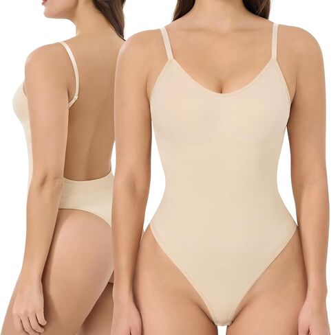 Slimers Backless Wireless Shapewear Bodysuits: Low Back Seamless Sculpting Bodysuit in Kuwait