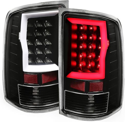 Tail Light w/C-Type LED Pair Compatible with 2007-2013 GMC Sierra 1500 2007-2014 GMC Sierra 2500HD 3500HD Replacement for GM2800208 GM2801208 Rear Lamp Clear Lens+Black Housing in Saudi Arabia