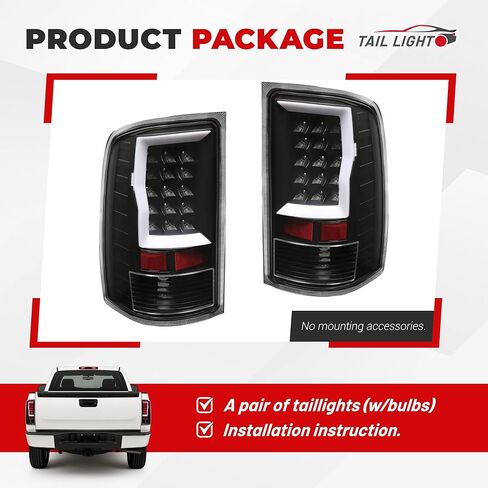 Tail Light w/C-Type LED Pair Compatible with 2007-2013 GMC Sierra 1500 2007-2014 GMC Sierra 2500HD 3500HD Replacement for GM2800208 GM2801208 Rear Lamp Clear Lens+Black Housing in Saudi Arabia
