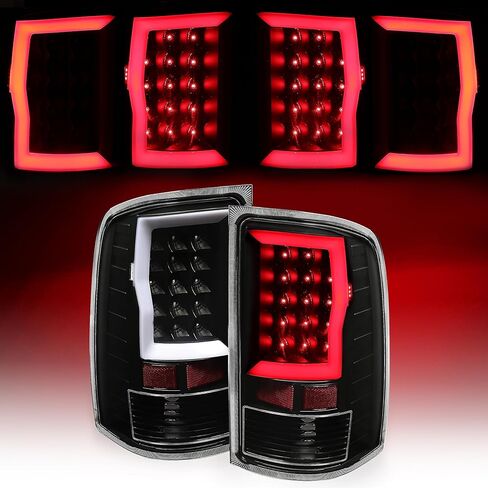 Tail Light w/C-Type LED Pair Compatible with 2007-2013 GMC Sierra 1500 2007-2014 GMC Sierra 2500HD 3500HD Replacement for GM2800208 GM2801208 Rear Lamp Clear Lens+Black Housing in Saudi Arabia