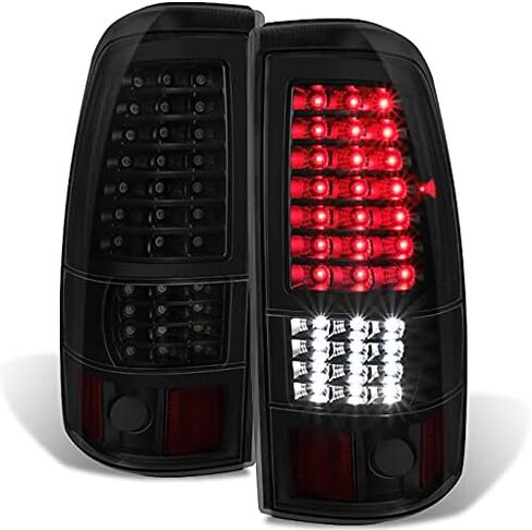 AKKON - Fits 1999 2000 2001 2002 Chevy Silverado | 1999-2006 GMC Sierra Taillights Black Smoked - Full LED Style Pair in Saudi Arabia