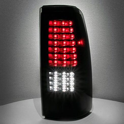 AKKON - Fits 1999 2000 2001 2002 Chevy Silverado | 1999-2006 GMC Sierra Taillights Black Smoked - Full LED Style Pair in Saudi Arabia