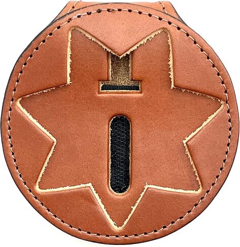 Perfect Fit Shield Wallets San Francisco and Arizona Corrections 7 Point Star Belt Clip Black Leather Badge Holder with Neck Chain in Saudi Arabia