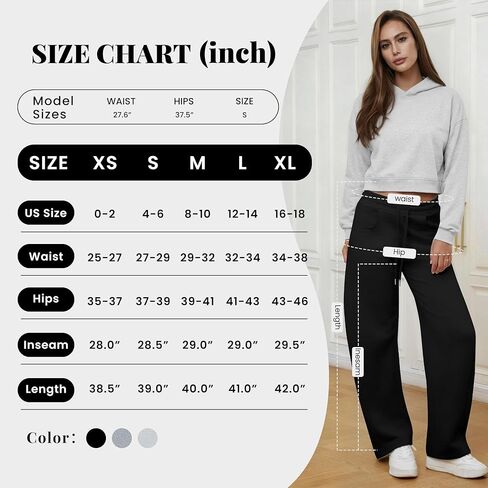 Women’s Barrel Sweatpants Wide Leg Lounge Sweat Pants with Pockets Drawstring Elastic Waisted Baggy Casual Trousers in Saudi Arabia