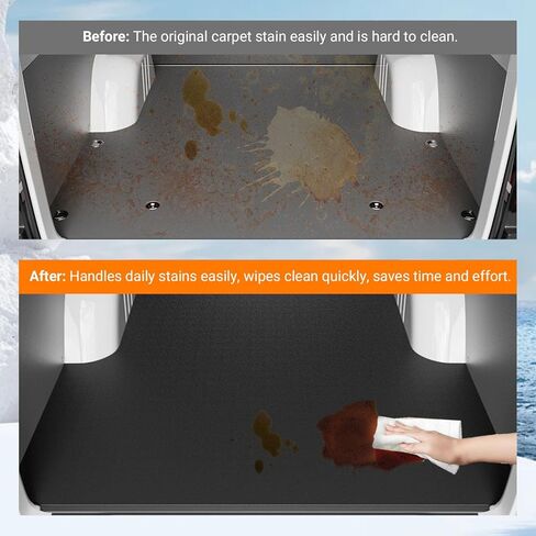 powoq 170''WB Cargo Mat Compatible with 2006-2025 Mercedes-Benz Sprinter Trunk Mat Long Series Vans Only Cargo Floor Liner TPE Trunk Liner Replacement for 2006-2025 Mercedes Benz Sprinter Accessories in Saudi Arabia