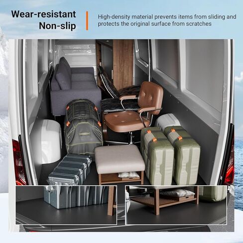 powoq 170''WB Cargo Mat Compatible with 2006-2025 Mercedes-Benz Sprinter Trunk Mat Long Series Vans Only Cargo Floor Liner TPE Trunk Liner Replacement for 2006-2025 Mercedes Benz Sprinter Accessories in Saudi Arabia