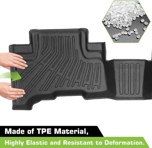 Floor Mats for Toyota FJ Cruiser 2007-2014, Heavy Duty TPE Waterproof Non-Slip All Weather Protection Custom, Black in Saudi Arabia