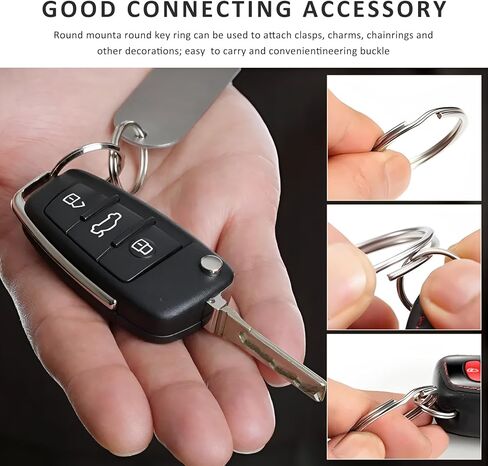 50PCS Key Rings, 1.25" 32mm Split Round Metal Key Chains, Heavy Duty Double Loops Keyring for Keys DIY Crafts in Kuwait