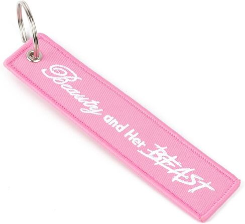x xotic tech Keychain Tag with Key Ring for Motorcycles, ATV UTV, Cars, Backpack, Keys Tag Lock Luggage Scooters Embroidered Accessory (Beauty and Her Beast) in Saudi Arabia