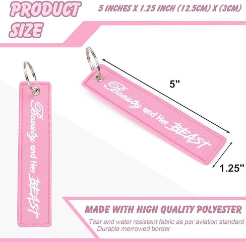 x xotic tech Keychain Tag with Key Ring for Motorcycles, ATV UTV, Cars, Backpack, Keys Tag Lock Luggage Scooters Embroidered Accessory (Beauty and Her Beast) in Saudi Arabia