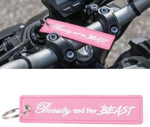 x xotic tech Keychain Tag with Key Ring for Motorcycles, ATV UTV, Cars, Backpack, Keys Tag Lock Luggage Scooters Embroidered Accessory (Beauty and Her Beast) in Saudi Arabia