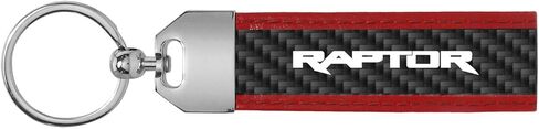 iPick Image for Ford F150 Raptor New Real Carbon Fiber Strap with Red Leather Stitching Edge Key Chain - Official Licensed in Saudi Arabia