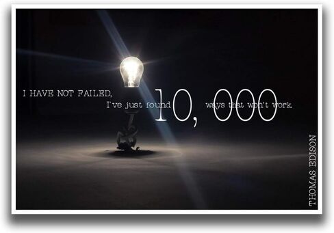 MR. CI JSC231 Thomas Edison Quote Poster-10,000 | 18-Inches by 12-Inches | Premium 100lb Gloss Poster Paper in Saudi Arabia