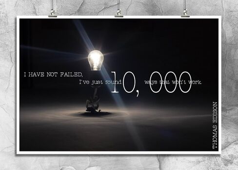 MR. CI JSC231 Thomas Edison Quote Poster-10,000 | 18-Inches by 12-Inches | Premium 100lb Gloss Poster Paper in Saudi Arabia