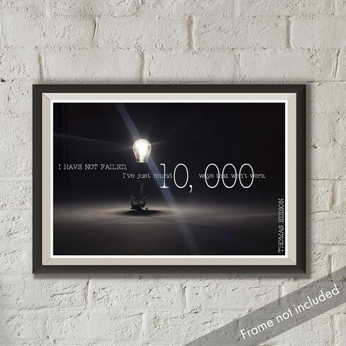 MR. CI JSC231 Thomas Edison Quote Poster-10,000 | 18-Inches by 12-Inches | Premium 100lb Gloss Poster Paper in Saudi Arabia