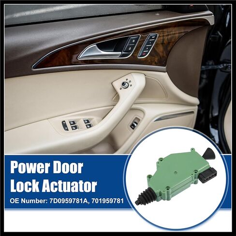 Front Left Right Door Lock Latch Actuator Replacement Fit for Volkswagen EuroVan - Pack of 1 Green Black Durable Material in Saudi Arabia