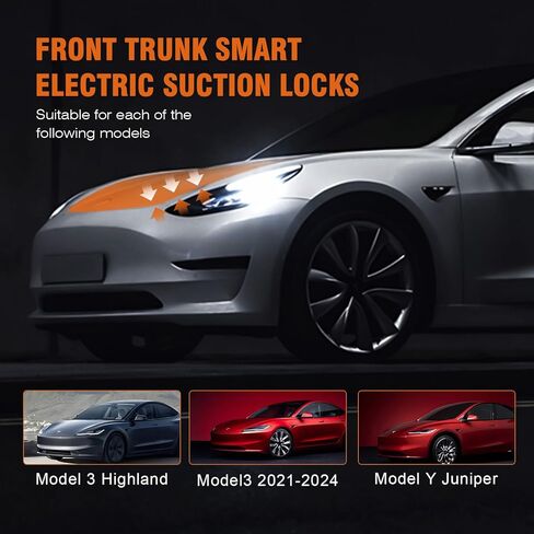Tesla Power Frunk Soft Closing Lock, Electric Front Trunk Cover Automatic Lock Closer with Electric Auto Suction Function (Universal M3 2021-2024& 3 Highland & Y Juniper) in Saudi Arabia