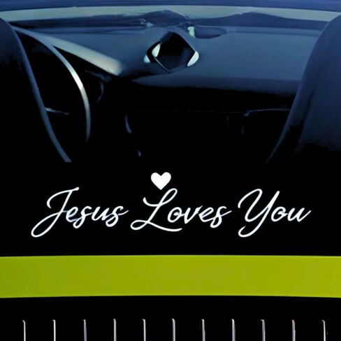 ملصق سيارة Jesus is King، تصميم تاج ديني، ملصق نافذة من الفينيل الأبيض (Jesus Saves) in Kuwait