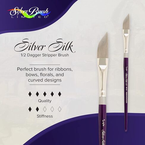 Silver Brush Limited 8812S Silver Silk Dagger Striper Brush for Watercolor, Gouache, and Acrylic Paint, Size 1/2 Inch, Short Handle in Saudi Arabia