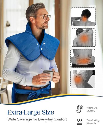 Heating Pad for Neck and Shoulders and Back, 2.7lb Weighted Heating Pad for Back Pain Relief 6 Heat Settings 4 Timers Auto-Off, Gifts for Women Men Mom Dad, 22" x 37", Cyan in Saudi Arabia