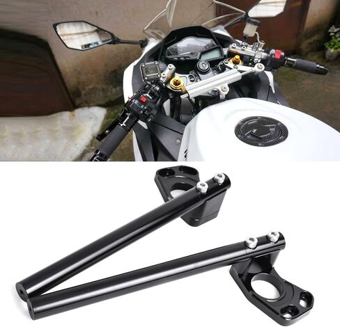 CNC Aluminum Clip ons handlebar replacement for Ninja 250R 2008-2012 Ninja 300 EX300 2013-2018,Lower over stock,better over stock in Saudi Arabia