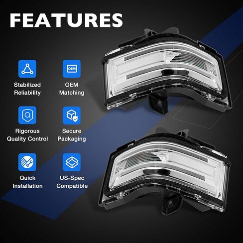 Door Towing Mirror Turn Signal Lights Indicator Fit for Ford F150 F250 F350 F450 F550 2015-2024, Replace FL34-13B382-CA FL34-13B381-CC, Driver & Passenger Side Lamps in Saudi Arabia