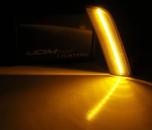 iJDMTOY Euro Smoked Lens Amber Full LED Front Side Marker Light Kit Compatible With Volkswagen: 2009-2017 Tiguan, Powered by 40-SMD LED, Replace OEM Amber Sidemarkers in Saudi Arabia