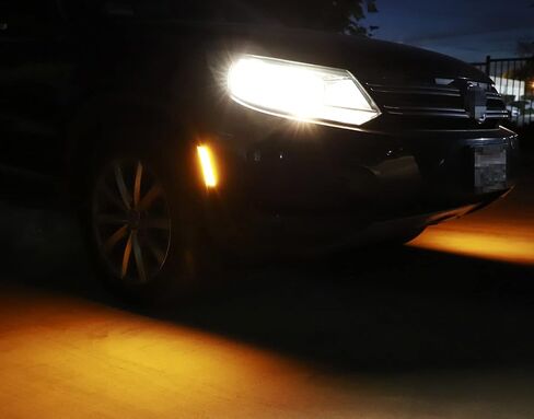 iJDMTOY Euro Smoked Lens Amber Full LED Front Side Marker Light Kit Compatible With Volkswagen: 2009-2017 Tiguan, Powered by 40-SMD LED, Replace OEM Amber Sidemarkers in Saudi Arabia