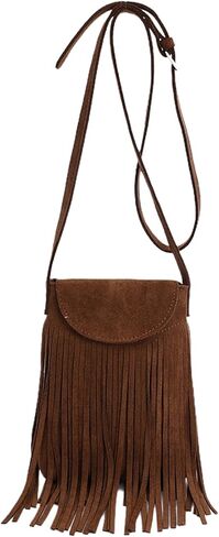 Floerns Women's Hobo Tassel Trim Crossbody Bag Western Cowboy Hippie Shoulder Bag in Saudi Arabia