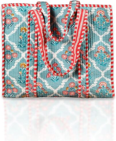 حقيبة كتف مبطنة بطباعة كتلة يدوية من القطن 100% من Trade Star صديقة للبيئة بوهو للمتسوقين حقيبة كتف كلاسيكية للنساء in Kuwait