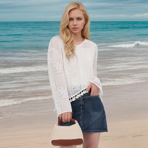 SUKUTU حقيبة القش للنساء الصيف حقيبة كتف الشاطئ عطلة المنسوجة Crossbody محفظة صغيرة مقبض علوي حقيبة يد in Kuwait