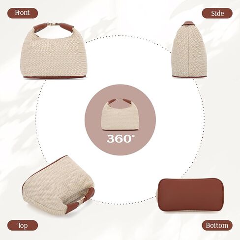 SUKUTU حقيبة القش للنساء الصيف حقيبة كتف الشاطئ عطلة المنسوجة Crossbody محفظة صغيرة مقبض علوي حقيبة يد in Kuwait