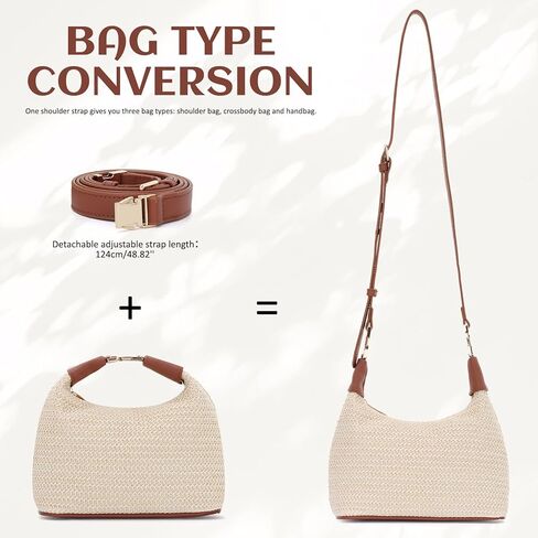 SUKUTU حقيبة القش للنساء الصيف حقيبة كتف الشاطئ عطلة المنسوجة Crossbody محفظة صغيرة مقبض علوي حقيبة يد in Kuwait