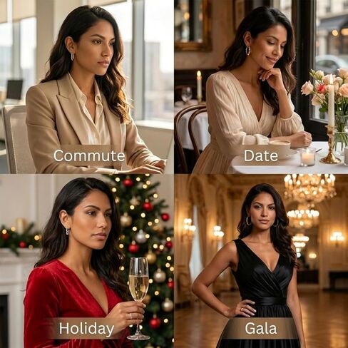 Gmai 9 Pairs 14K Gold Hoop Earrings for Women Gold Plated Brass Chunky Huggie Earrings,Nickel-Free Lightweight Multi-Styles for Daily Wear, Dates, Parties, Casual, Holidays, Birthdays in Kuwait