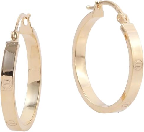 Italian Hoop Earrings for Women 18k Yellow Gold 3.2gm Jewelry Wedding Birthday Gifts for Her in Kuwait