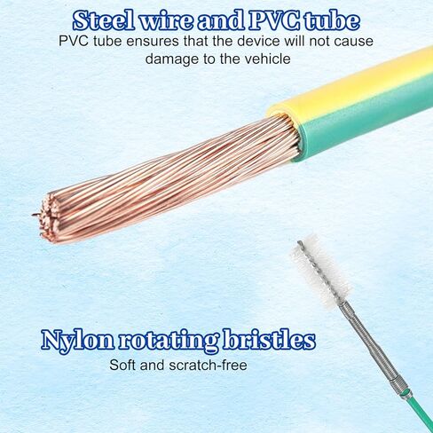 أداة تنظيف فتحة السقف التلقائية بطول 118 بوصة منظف الأسلاك المرنة مع فرشاة مستقيمة وخرطوم جلدي ومنشفة إسفنجية لتنظيف فتحة سقف السيارة وفتحة ممسحة الزجاج الأمامي in Kuwait
