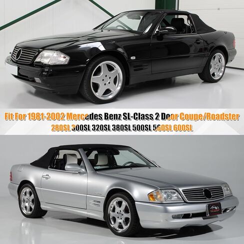 غطاء سيارة Kistrba متوافق مع 1981-2002 مرسيدس بنز SL-Class 280SL 300SL 320SL 380SL 500SL 560SL 600SL 2 باب كوبيه/رودستر، مناسب حسب الطلب 420D شديد التحمل أكسفورد لجميع الأحوال الجوية غطاء سيارة كامل (رمادي) in Kuwait
