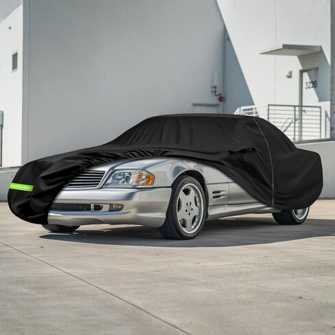 غطاء سيارة Kistrba متوافق مع 1981-2002 مرسيدس بنز SL-Class 280SL 300SL 320SL 380SL 500SL 560SL 600SL 2 باب كوبيه/رودستر، مناسب حسب الطلب 420D شديد التحمل أكسفورد لجميع الأحوال الجوية غطاء سيارة كامل (رمادي) in Kuwait