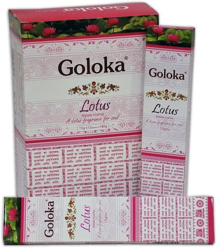 مجموعة GOLOKA Premium Series أعواد البخور الراقية - 6 صناديق تحتوي على 15 جرامًا (إجمالي 90 جرامًا) (لوتس ممتاز) in Kuwait