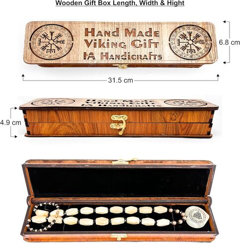 Generic IA Handicraft Viking Necklace for Men & women pure onyx green stone Viking Necklace Norse Viking Jewelry Gifts for Men Women, viking compass Wooden box included in Saudi Arabia