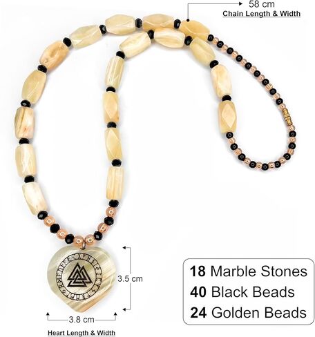 Generic IA Handicraft Viking Necklace for Men & women pure onyx green stone Viking Necklace Norse Viking Jewelry Gifts for Men Women, viking compass Wooden box included in Saudi Arabia