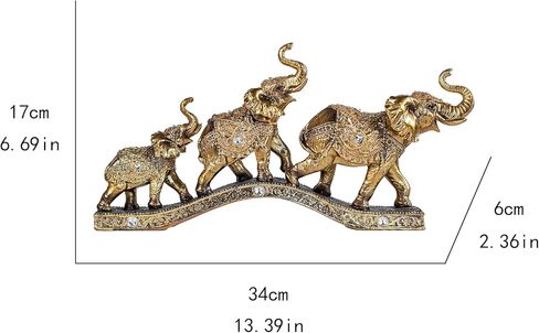 Elegant Golden Elephant Home Sculpture for Shelf, Desk, Mantel - Symbol of Love, Perfect Wedding in Saudi Arabia