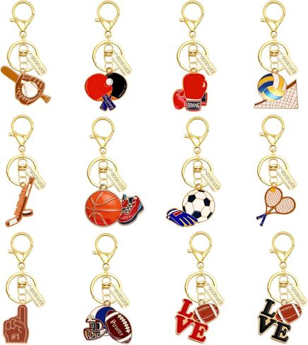 Sportball Keychain Set Fun Football Baseball Basketball Charm Keychain for Men Women Multi-Sport Bagpack Decorations in Saudi Arabia