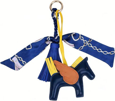 Leather Horse Bag Charm with Scarf Tassel Horse Keychain Handbags Purse Tote Backpack Charms for Women in Saudi Arabia
