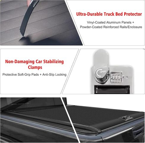 Hard Retractable Tonneau Cover for 2022-2026 Toyota Tundra 5.5' Bed | Heavy-Duty Aluminum Slats, Key Lock, Waterproof | Easy Install & T-Slot Rail System in Kuwait